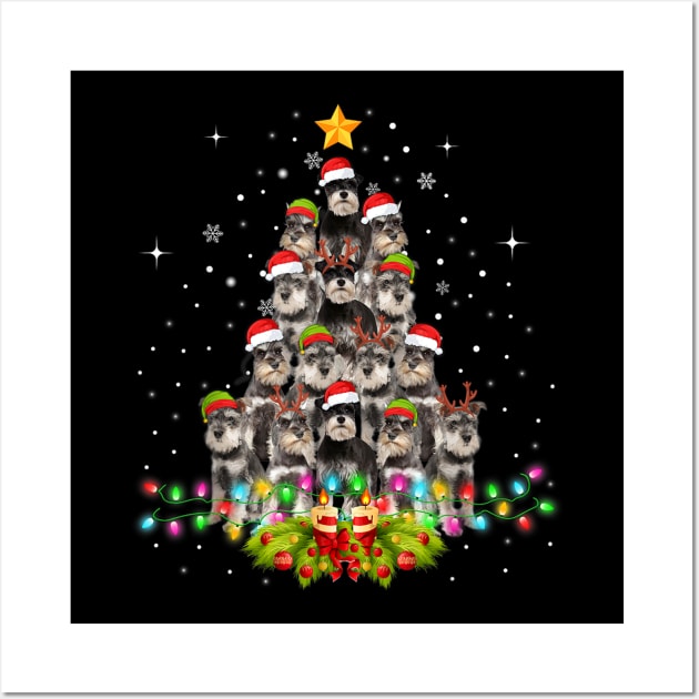 Schnauzer Dogs Tree Christmas Sweater Xmas Wall Art by bienvaem